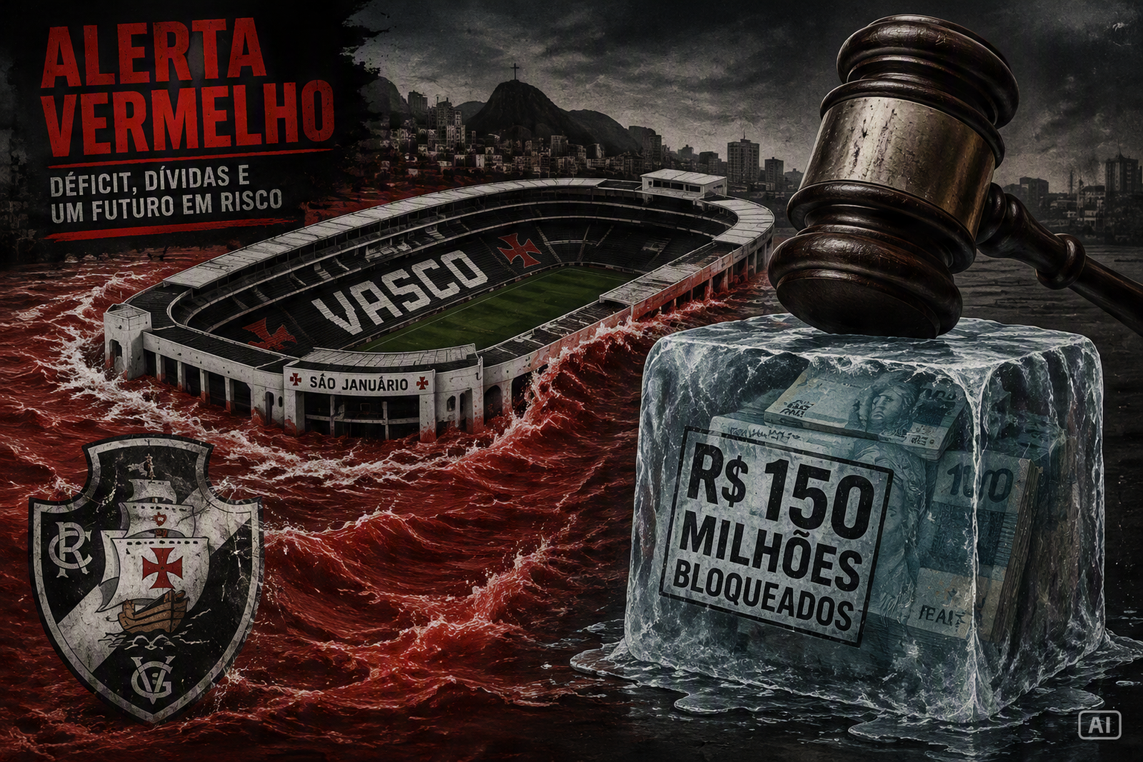 Vasco enfrenta alerta financeiro com empréstimo de R$ 150 milhões travado na Justiça